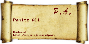 Panitz Ali névjegykártya